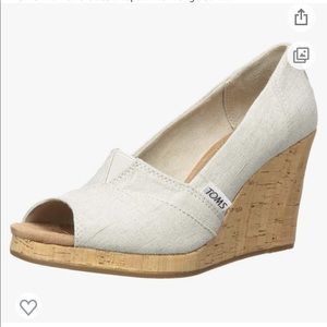 Toms Wedges - linen/natural